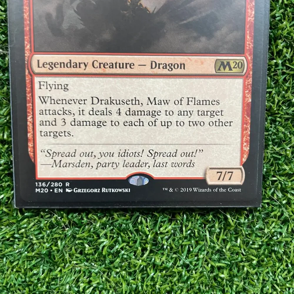 MTG Drakuseth Maw of Flames M20 Legendary Dragon Rare Card NM